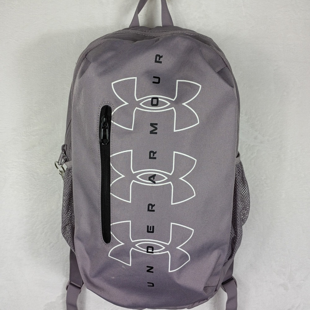 Under Armour Purple Triple Logo Backpack School Gym Bag Lavender
